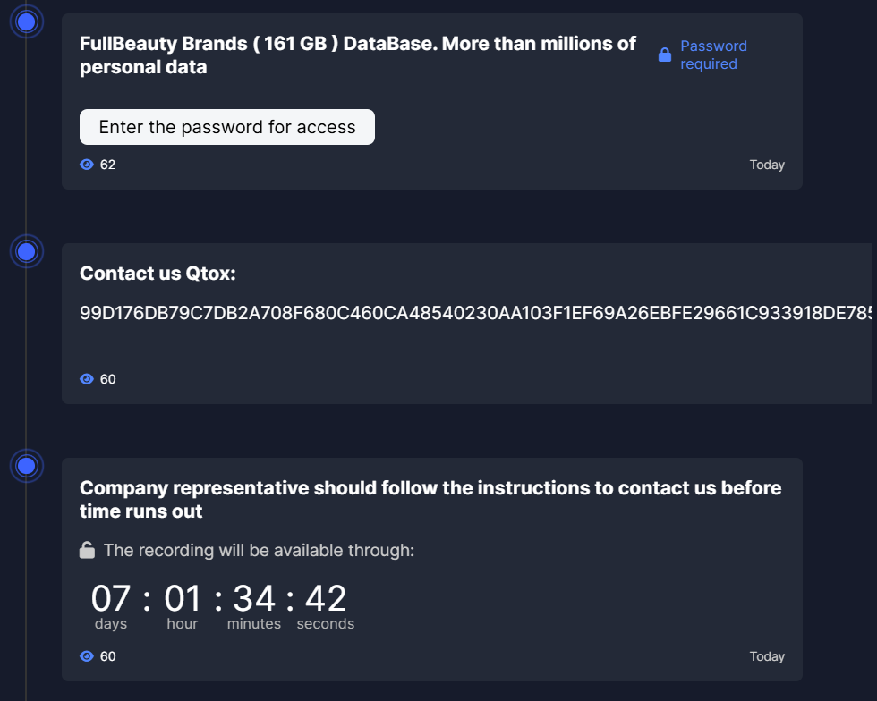 FULLBEAUTY Brands成为Everest勒索软件的受害者