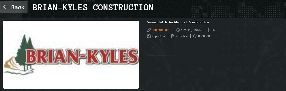 INC.Brian-Kyles Construction成为Qilin勒索软件的受害者