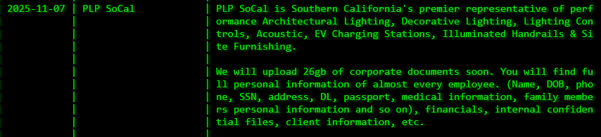 PLP SoCal成为akira勒索软件的受害者