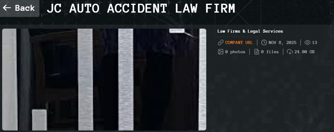 JC Auto Accident律师事务所成为Qilin勒索软件的受害者