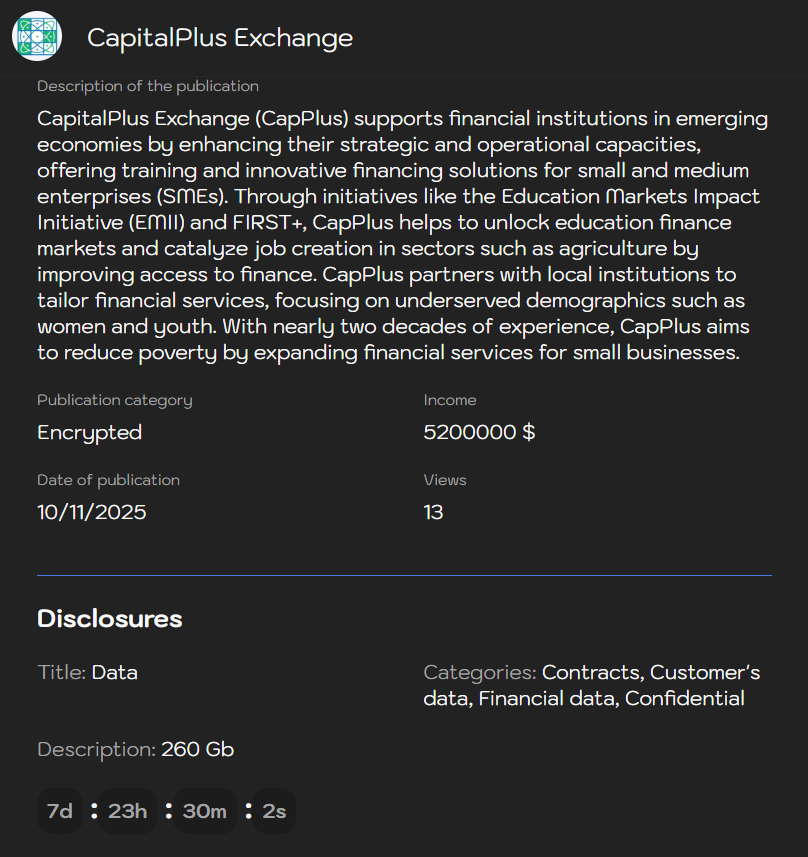 CapitalPlus Exchange(CapPlus)成为Sinobi勒索软件的受害者