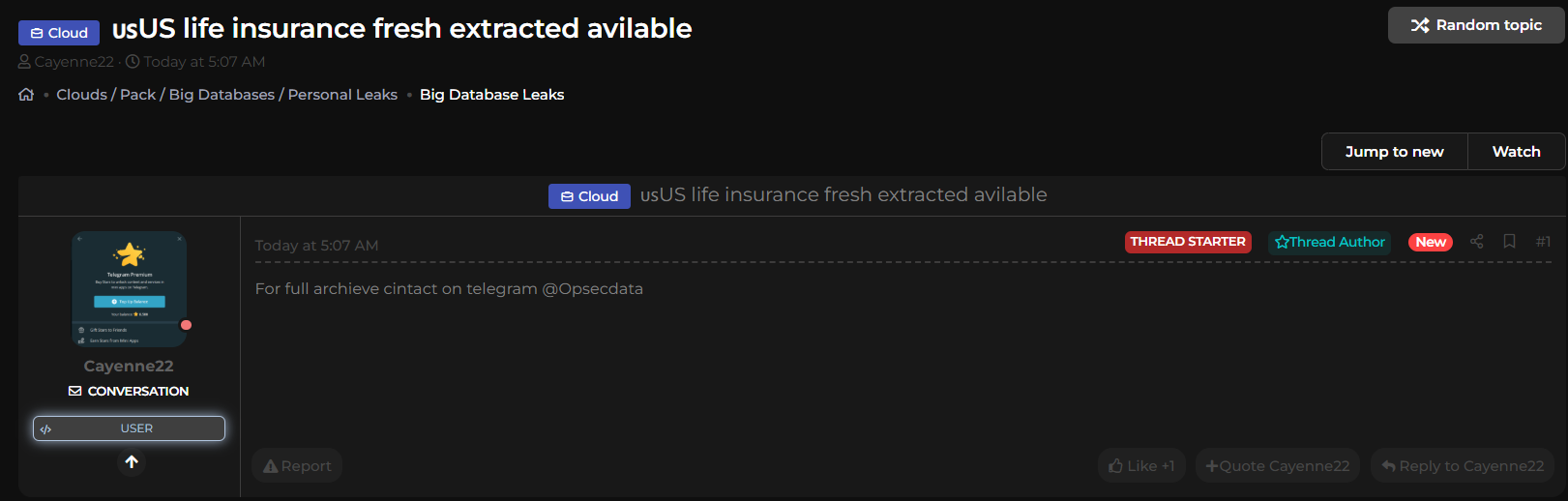 涉嫌出售美国人寿insurance数据