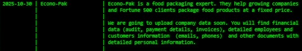 Econo-Pak成为akira勒索软件的受害者