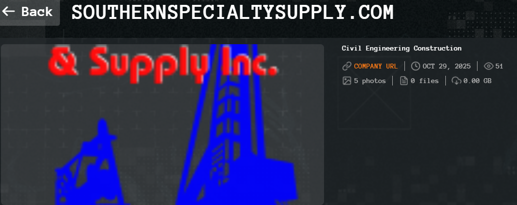 INC.Southern Specialty&Supply成为Qilin勒索软件的受害者