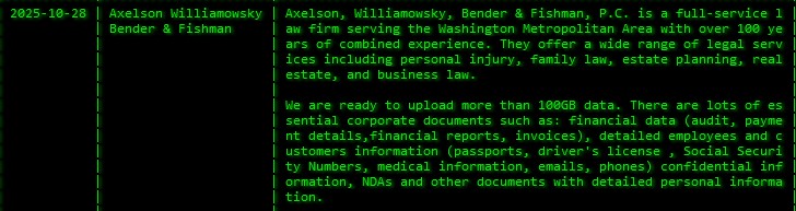 Axelson Williamowsky Bender&Fishman P.C.成为Akira勒索软件的受害者