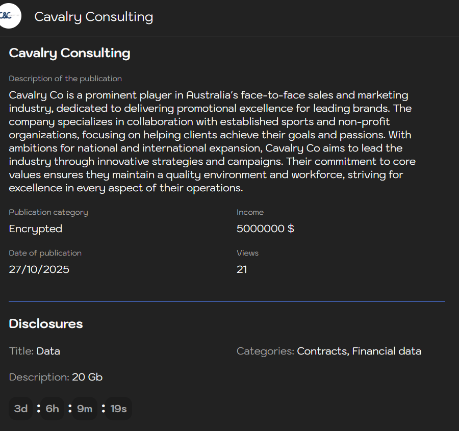 Cavalry Consulting LLC成为Sinobi勒索软件的受害者