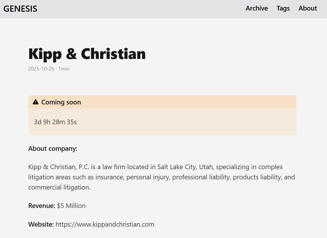 Kipp&Christian，P.C.成为GENESIS勒索软件的受害者