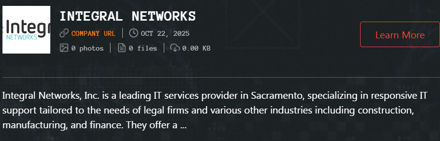 Integral Networks、Inc.成为Qilin勒索软件的受害者