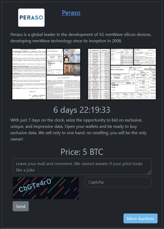 佩拉索·Inc.成为RHYSIDA勒索软件的受害者