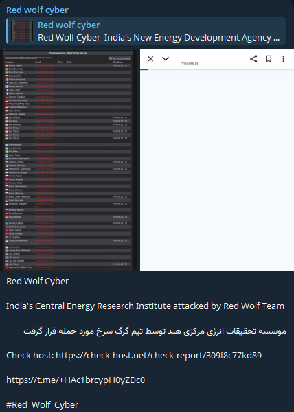 Red狼cyber瞄准中央Power研究所网站