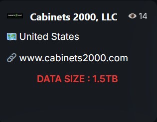 Cabinets 2000,LLC成为BlackShrantac勒索软件的受害者
