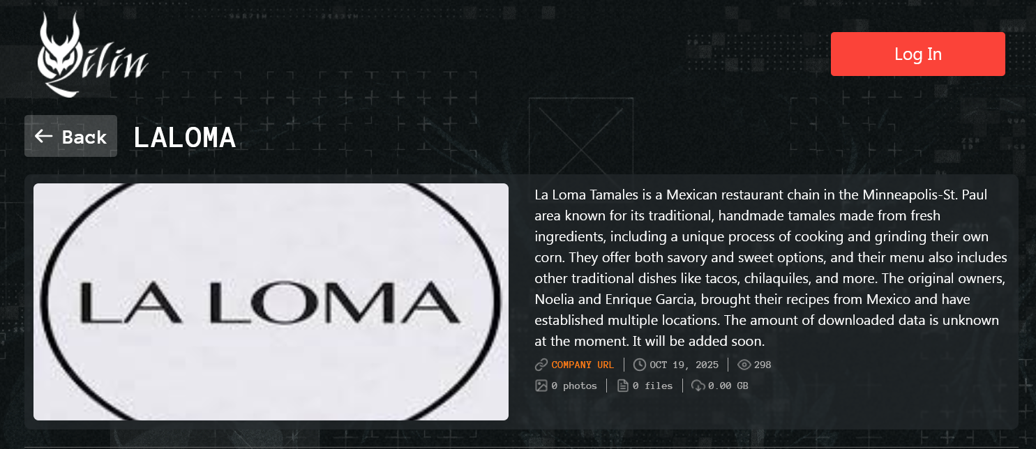 Laloma Inc成为Qilin勒索软件的受害者