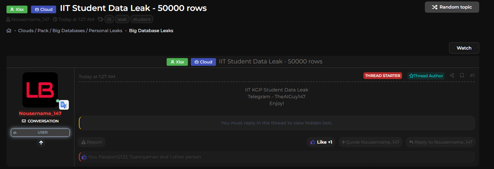 IIT Kharagpur涉嫌数据外泄