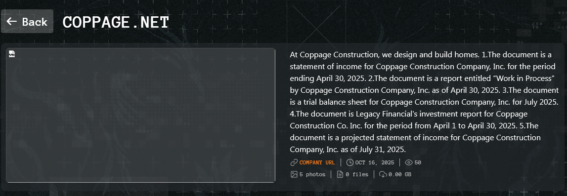 Coppage Construction Co.,Inc成为Qilin勒索软件的受害者