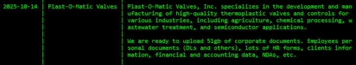 Plast-O-Matic Valves成为akira勒索软件的受害者
