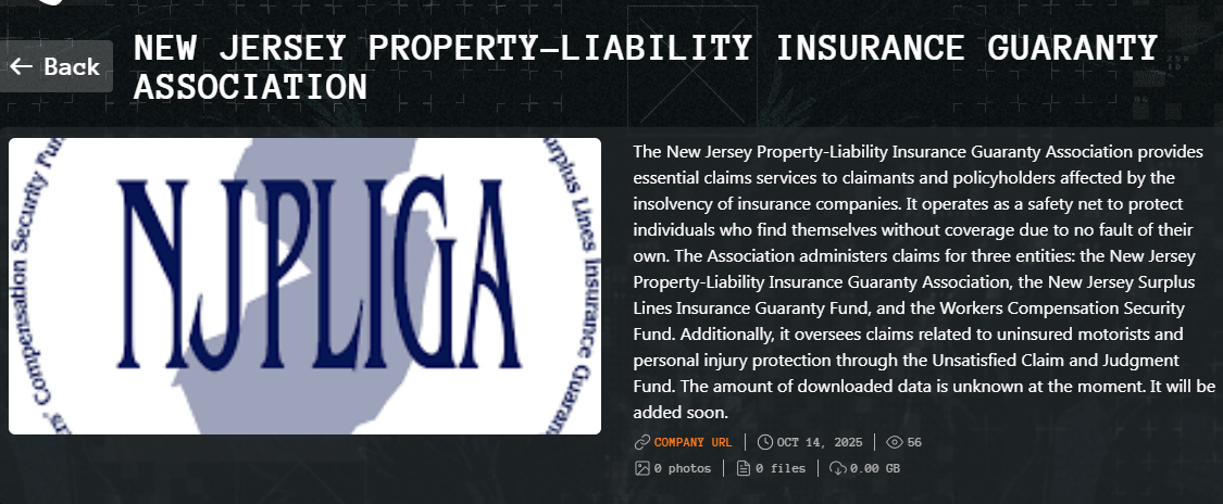 新泽西财产责任Insurance担保协会成为Qilin勒索软件的受害者