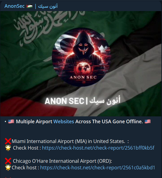 AnonSec针对奥兰多国际机场(MCO)的网站