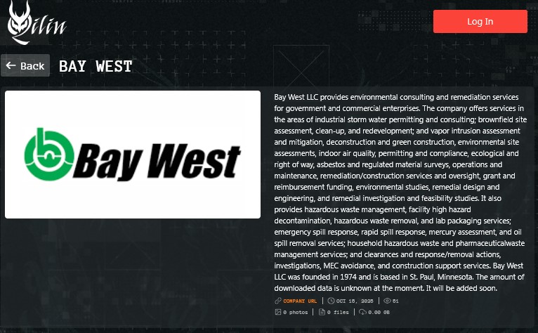 Bay West LLC成为Qilin勒索软件的受害者