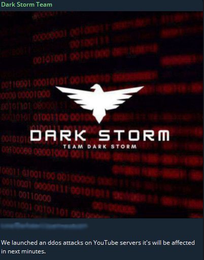 Dark Storm Team声称瞄准YouTube Servers