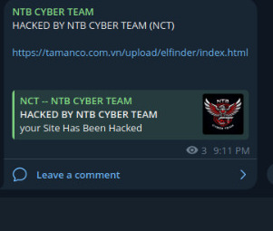NTB CYBER TEAM瞄准塔曼管理咨询服务贸易有限公司网站