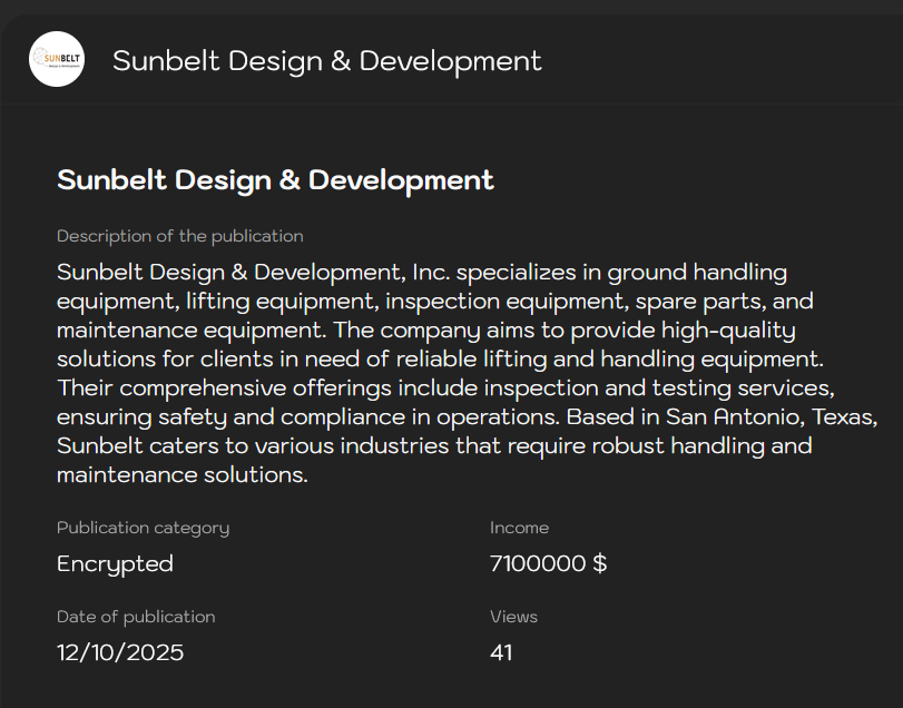 Sunbelt Design and Development成为Sinobi勒索软件的受害者