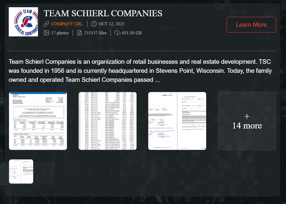 Team Schierl Companies成为Qilin勒索软件的受害者