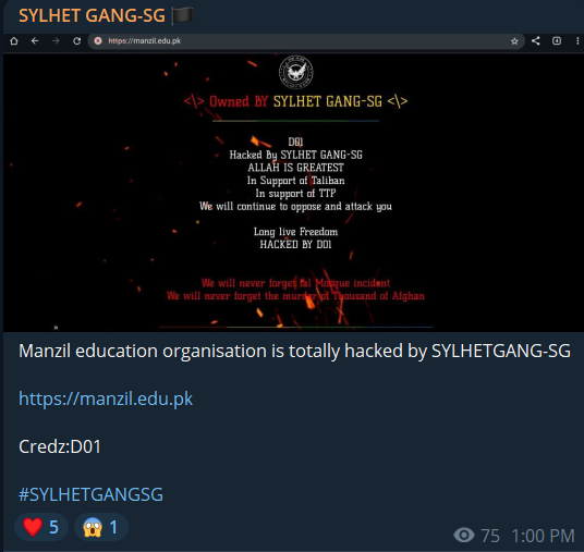 SYLHET GANG-SG瞄准曼齐尔教育组织网站