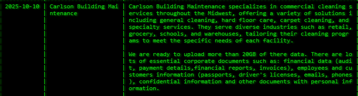 Carlson Building Maintenance成为Akira勒索软件的受害者