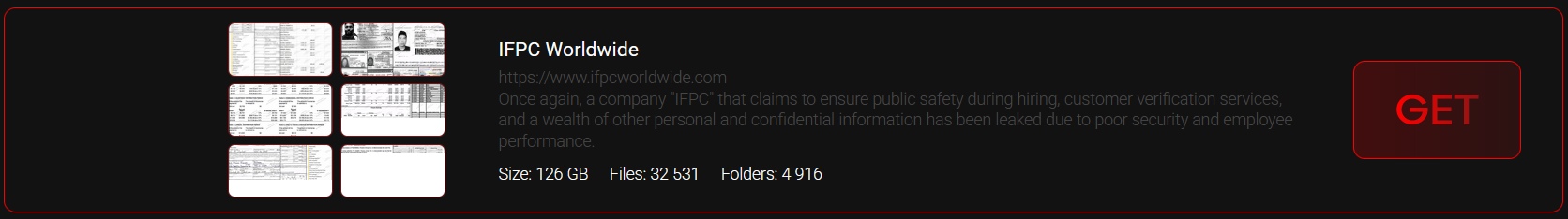 IFPC Worldwide成为INTERLOCK勒索软件的受害者