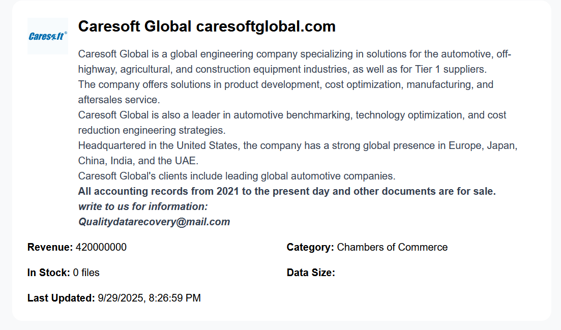 Caresoft Global Inc.成为Black Nevas勒索软件的受害者
