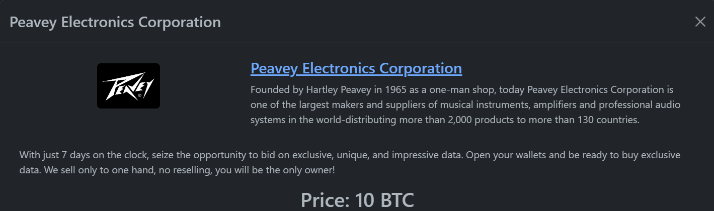 Peavey Electronics成为Rhysida勒索软件的受害者