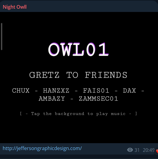 夜猫子瞄准了杰斐逊图形公司的网站