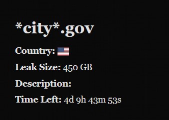 Obscura勒索软件集团新增未知受害者*city*.gov