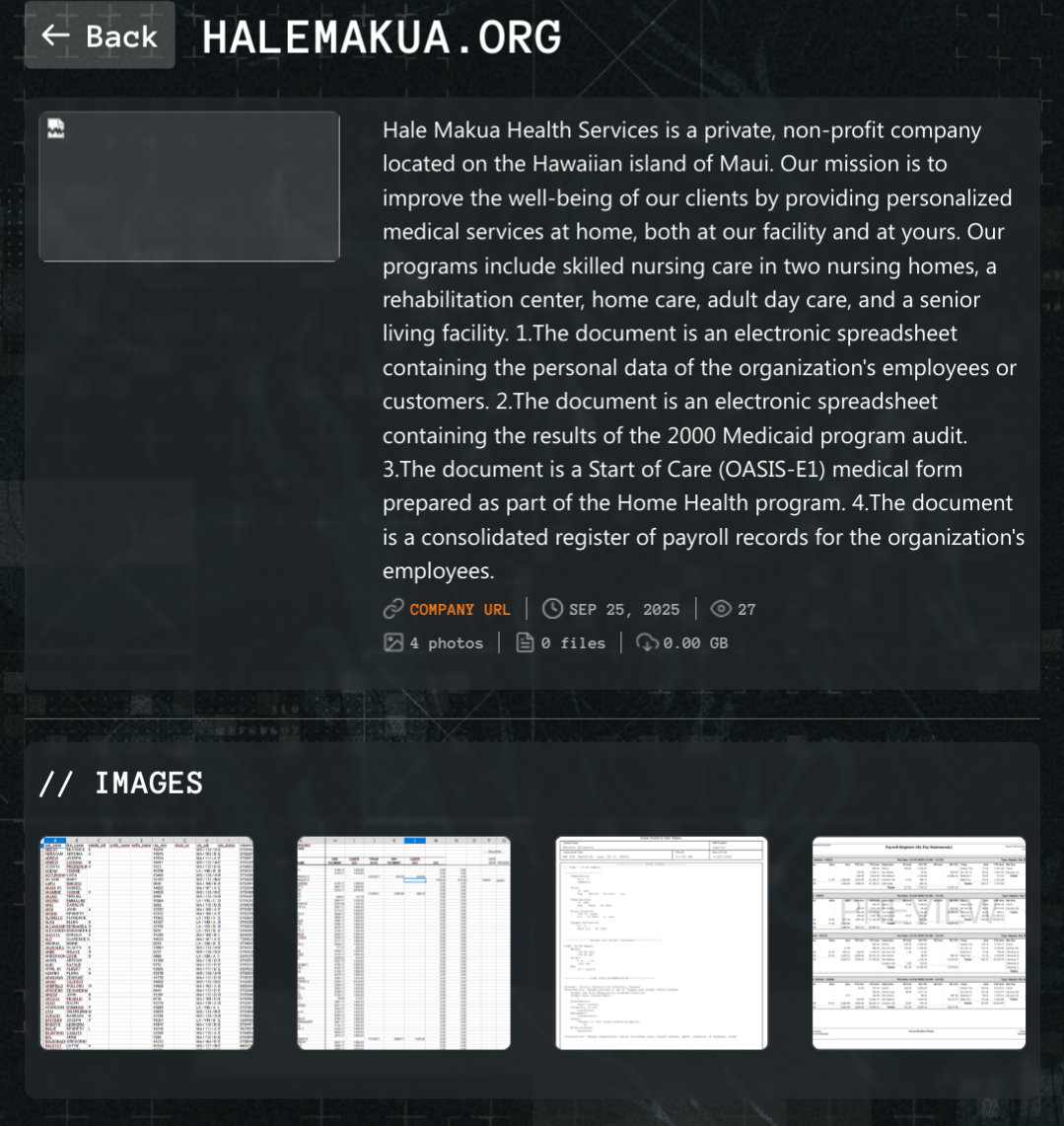Hale Makua Health Services成为Qilin勒索软件的受害者