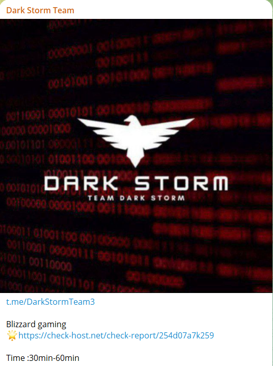Dark Storm Team瞄准暴雪娱乐网站