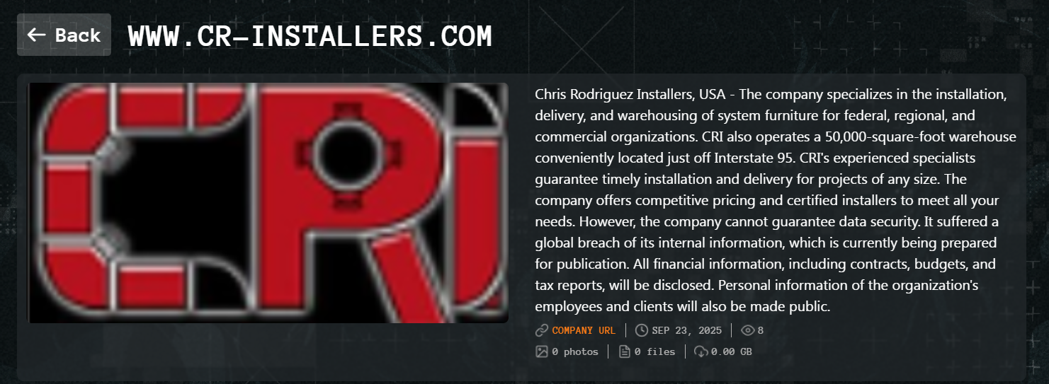 Chris Rodriguez安装人员成为Qilin勒索软件的受害者