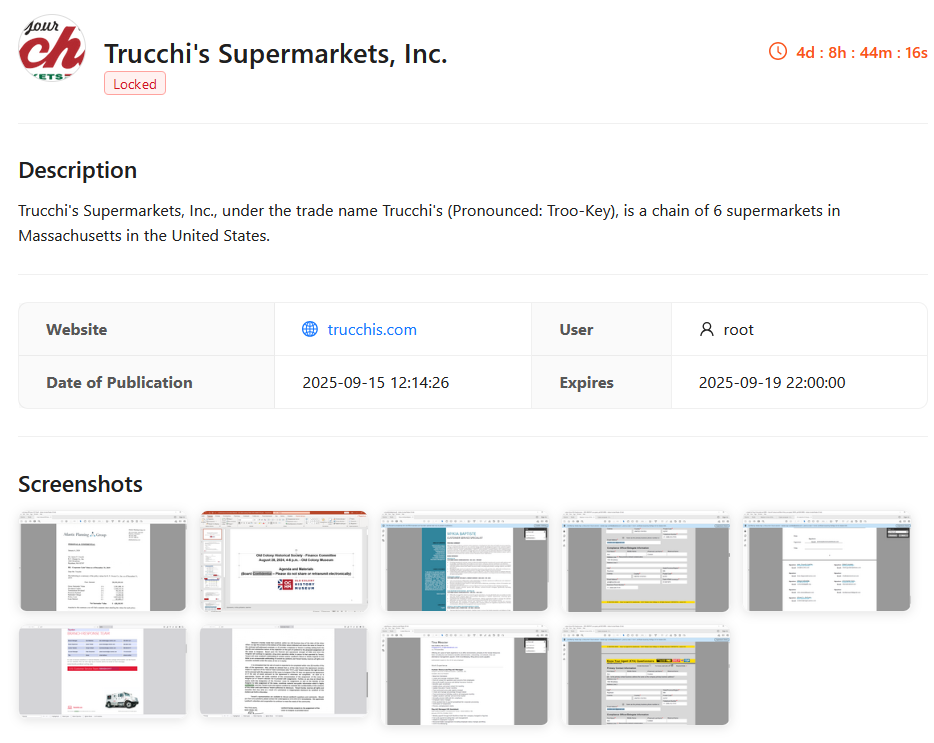 Trucchi的超市成为RADAR集团勒索软件的受害者
