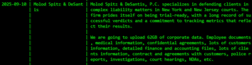 Molod Spitz&DeSantis成为akira勒索软件的受害者
