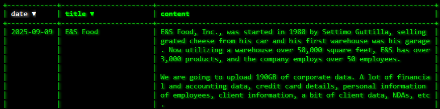 E&S Food、Inc.成为akira勒索软件的受害者