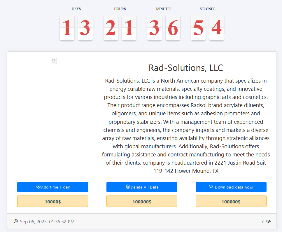 Rad-Solutions，LLC成为MEDUSA勒索软件的受害者