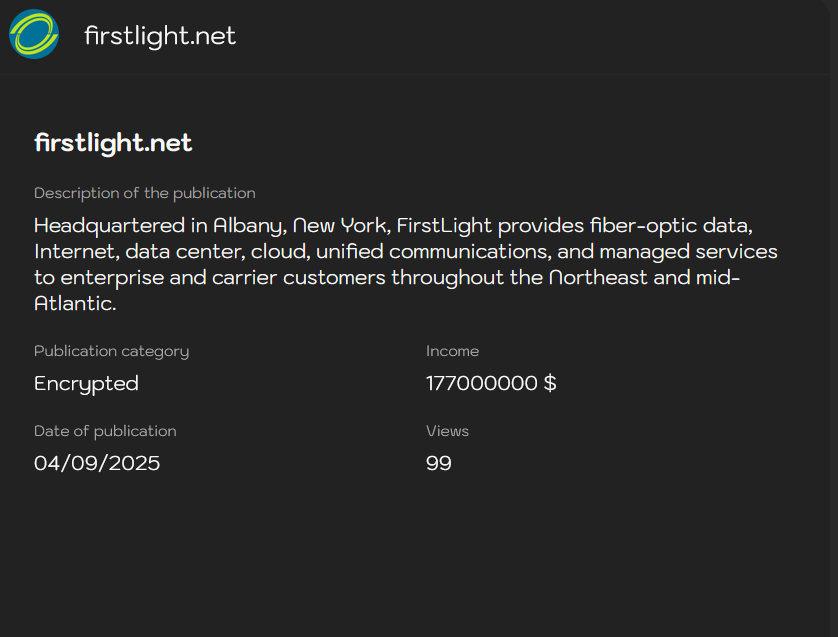 FirstLight Fiber成为LYNX勒索软件的受害者