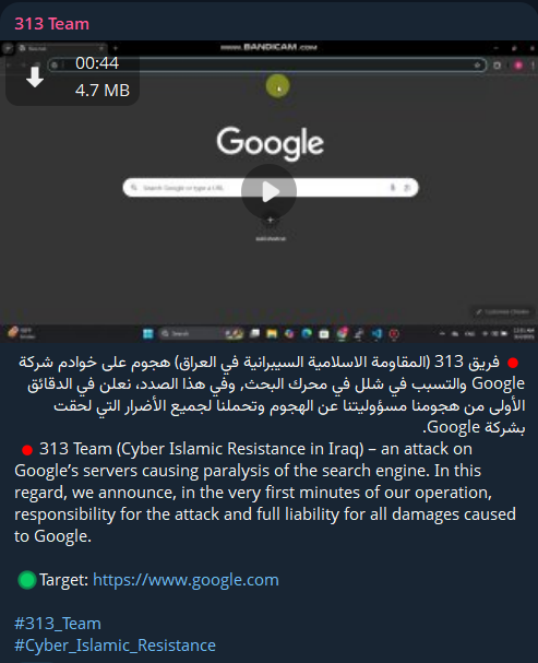 313 Team瞄准谷歌search引擎servers