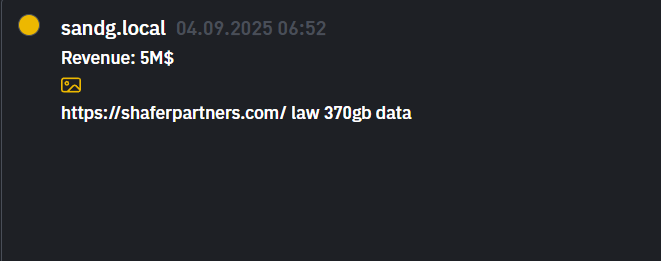 Shafer Partners,LLP成为INC RANSOM勒索软件的受害者