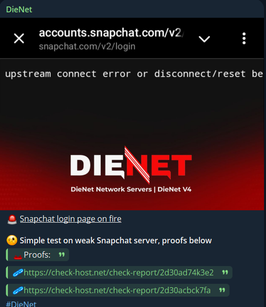 DieNet瞄准Snap Inc网站