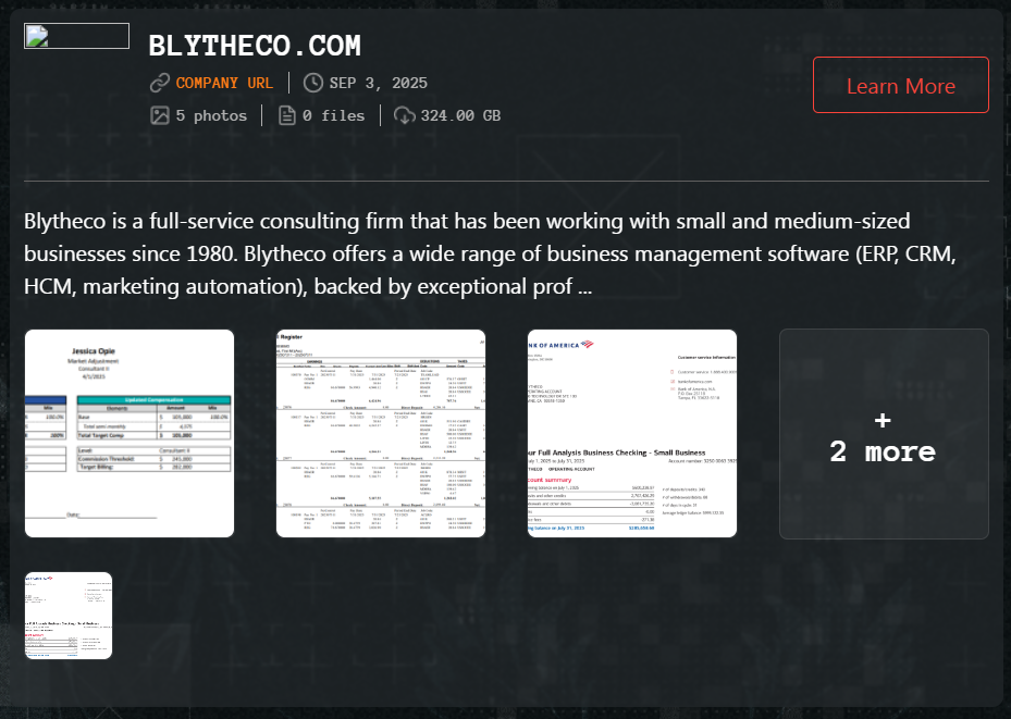 Blytheco成为Qilin勒索软件的受害者