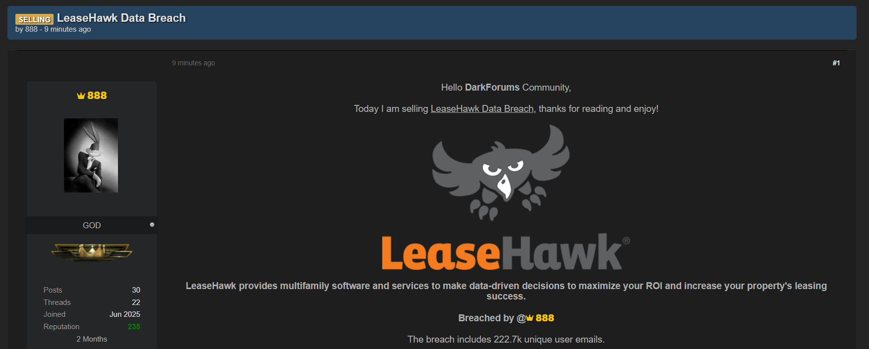 LeaseHawk涉嫌数据外泄