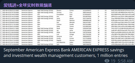 American运通银行涉嫌数据泄露