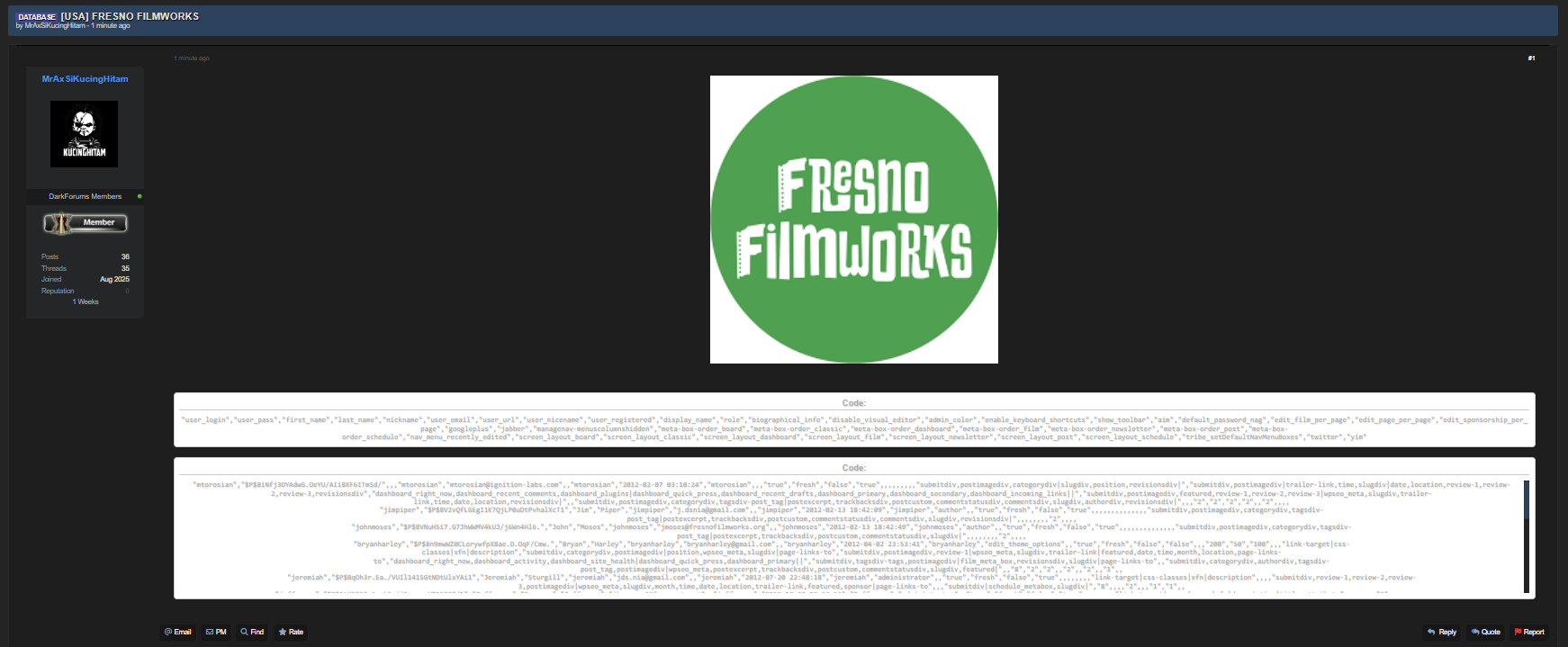 Fresno Filmworks涉嫌数据泄露