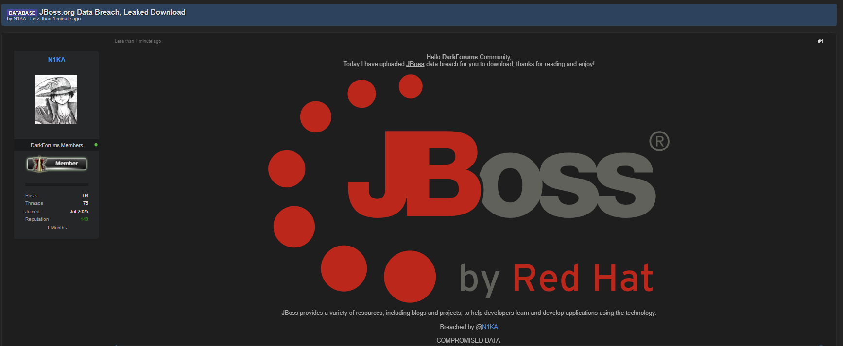 JBoss.org涉嫌数据泄露