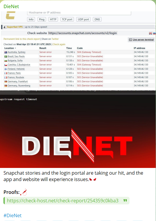 DieNet瞄准Snapchat网站